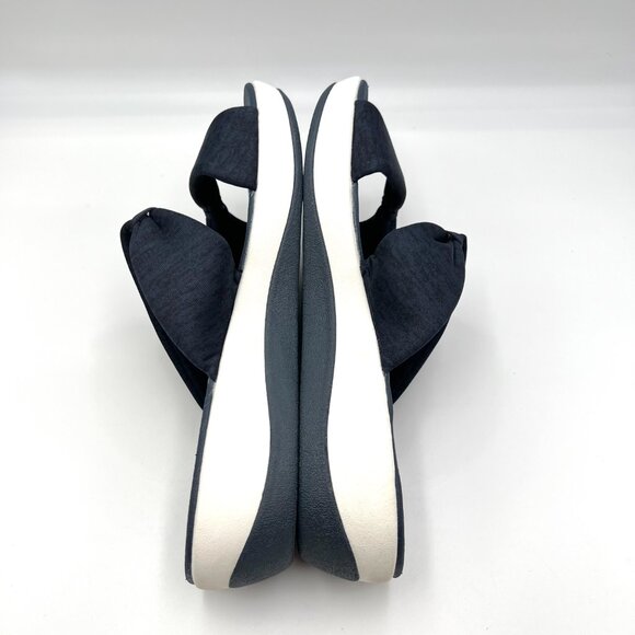 9.5W 9.5 WIDE WIDTH Clarks Womens Arla Coast Navy Blue Sandals Shoes - Picture 8 of 14